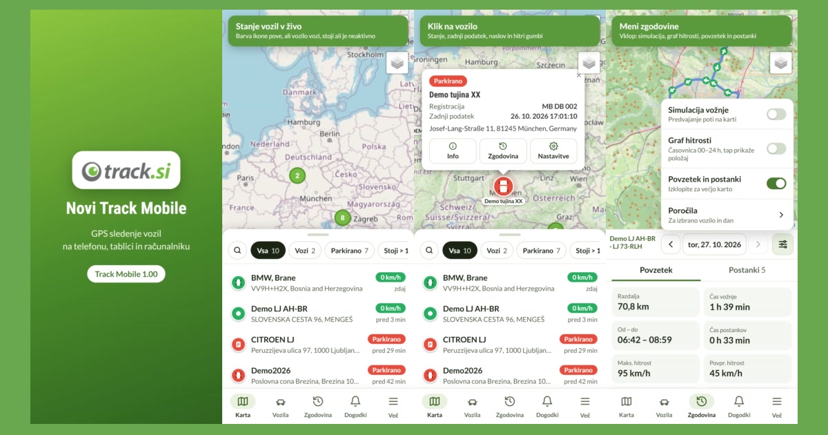 Track Mobile – mobilna aplikacija za GPS sledenje vozil na telefonu